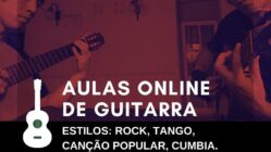 Aulas de violão on-line e presenciais, estilos Rock, Tango, Canção Popular e Cumbia.