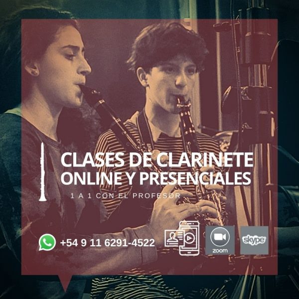 Clases de Clarinete y Teoría Musical, modalidad Online y Presenciales
