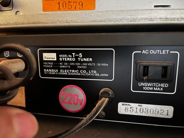 Sintonizador estéreo Sansui T-5 AM/FM, equipo Vintage (1983) inmaculado