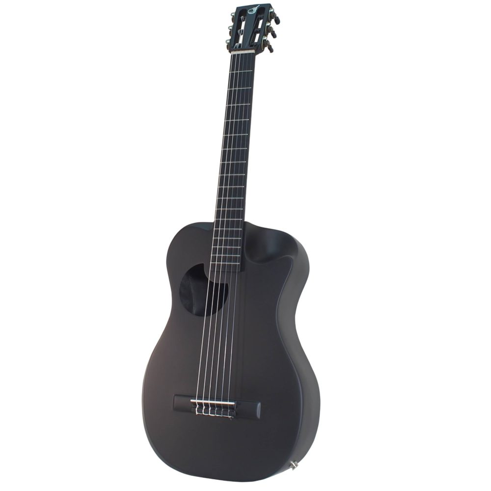 Guitarra clásica de viaje Overhead™ con acabado en carbono negro mate - Journey Instruments